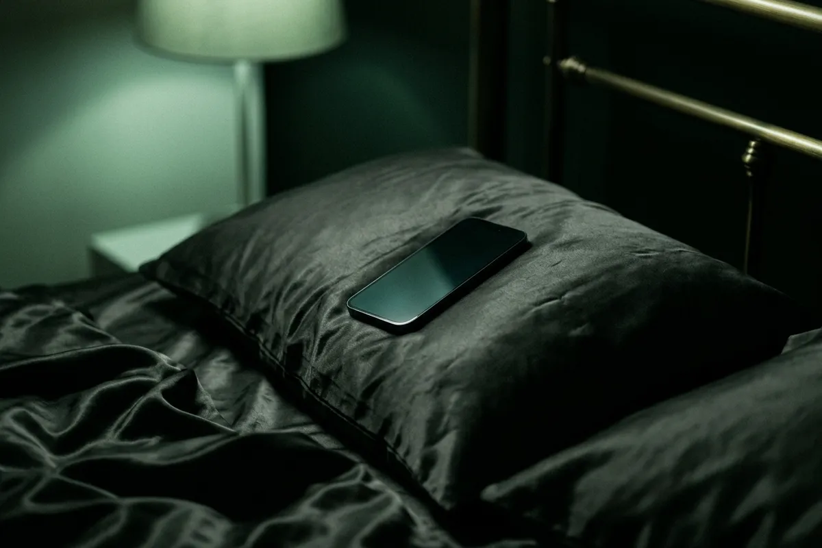 Jeune femme au téléphone dans le noir, moment intime et suspendu